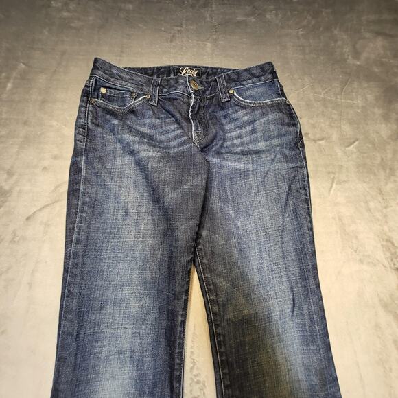Lucky Brand Jeans Womens 6 28 Blue Stockton Lola Bootcut Long Inseam Made in USA - Picture 2 of 10